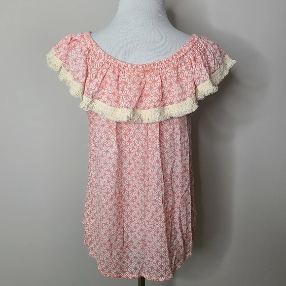 Roberta Roller Rabbit Fringe Off Shoulder Top XS - Picture 4 of 7